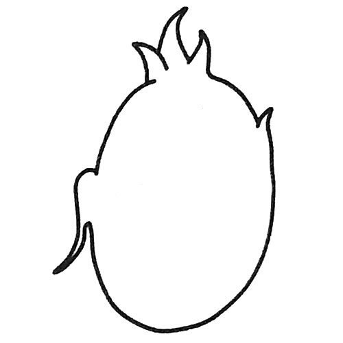 卡通火龙果简笔画的画法步骤图