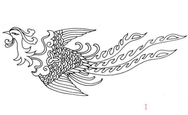 素描神鸟凤凰简笔画画法教程简单漂亮