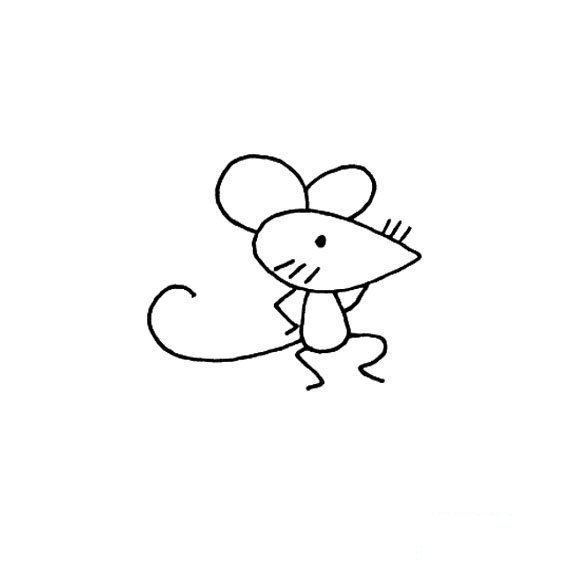 幼儿宝宝学画简单的小老鼠画法