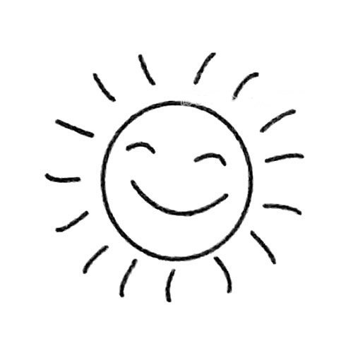 太阳简笔画的画法步骤图解