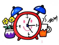 彩色闹钟的画法带步骤图好看 涂色闹钟简笔画图