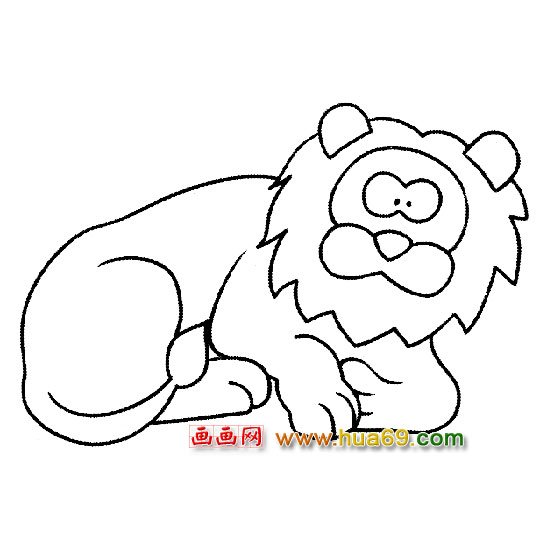 高大的狮子简笔画5