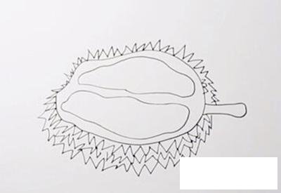 水果之王榴莲简笔画步骤图