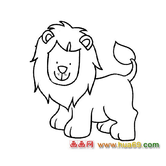 动物简笔画:可爱的小狮子1