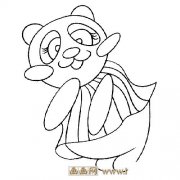 开心的大熊猫简笔画3