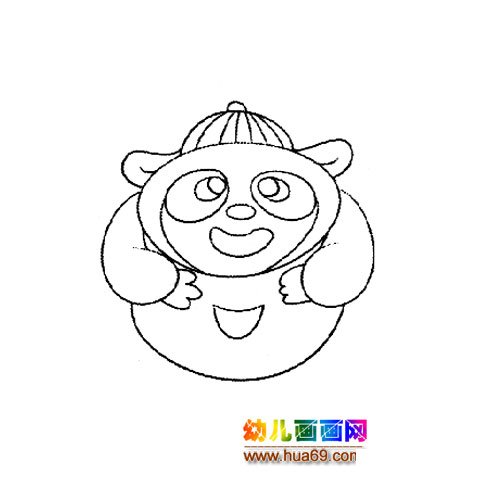 开心的大熊猫简笔画2