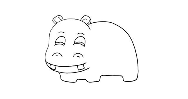可爱的河马简笔画