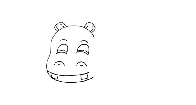 可爱的河马简笔画