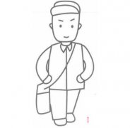 简单邮递员的画法步骤图 邮递员简笔画图片