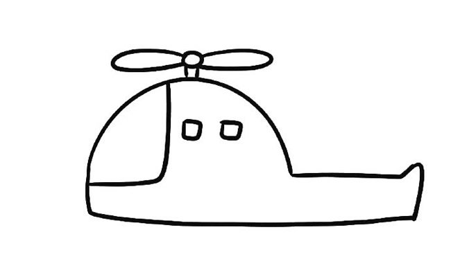 直升飞机简笔画步骤图片