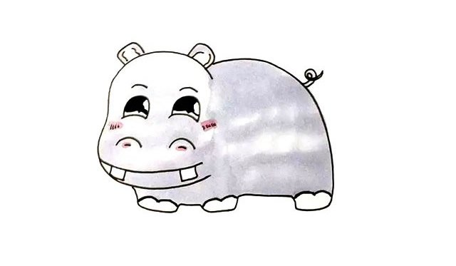 可爱的河马简笔画