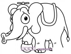 大象玩球的简笔画