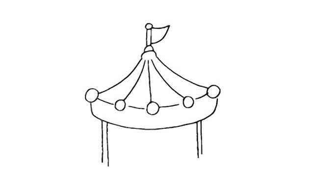 旋转木马简笔画