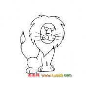 简笔画:坐在地上的狮子3
