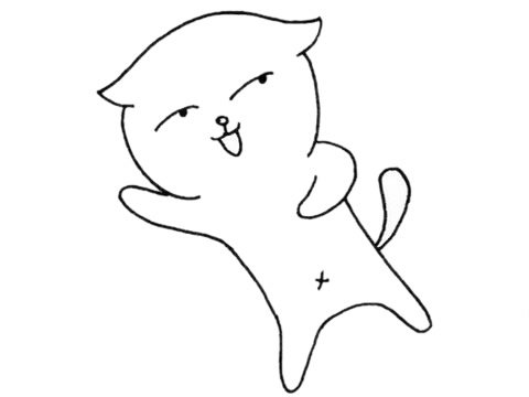 折耳猫简笔画图片