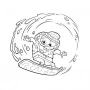 海棉宝宝冲浪卡通简笔画步骤图片大全