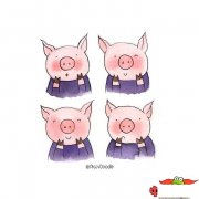 小猪简笔画图片大全，超可爱卡通小猪简笔画