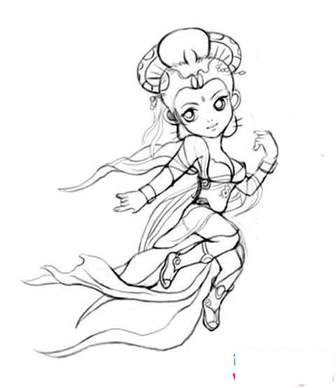 动漫人物嫦娥简笔画图片