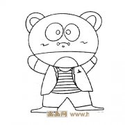 帅气的大熊猫简笔画