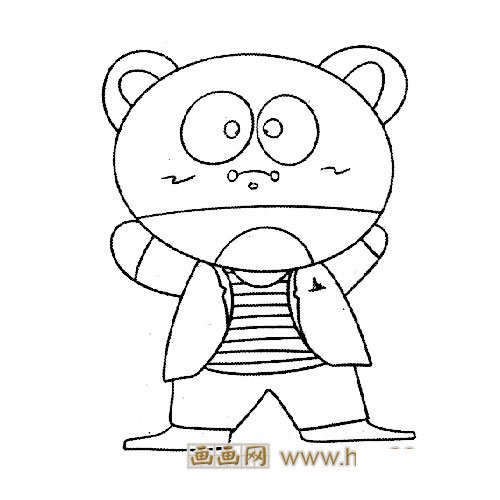 帅气的大熊猫简笔画