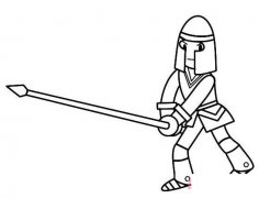 一名勇士的画法简笔画教程简单好看