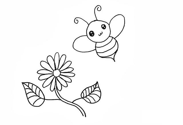 勤劳的小蜜蜂简笔画画法