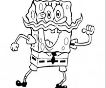 海棉宝宝卡通人物简笔画步骤图片大全