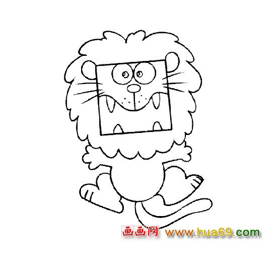 可爱的狮子(简笔画)3