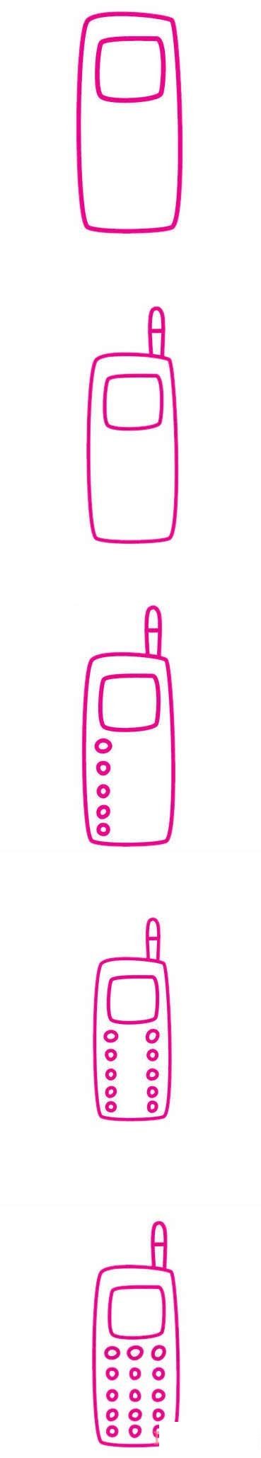 幼儿园一步一步画手机简笔画怎么画好看