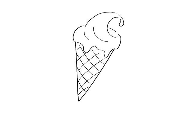 甜筒冰激凌简笔画