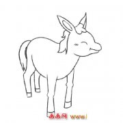 安详的小牛(简笔画)