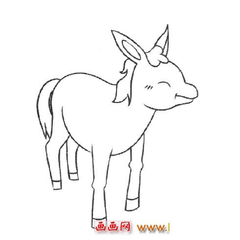 安详的小牛（简笔画）