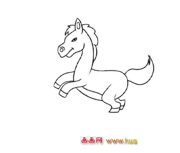 奔跑的小马（简笔画）