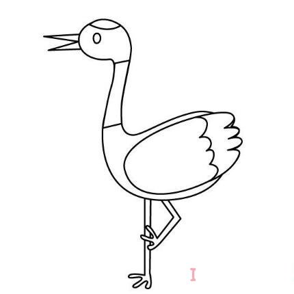 涂色丹顶鹤怎么画简单漂亮 丹顶鹤简笔画图片