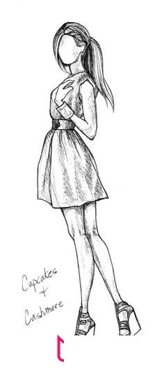 亭亭少女简笔画