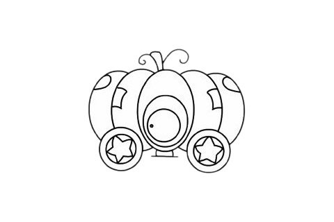 南瓜车简笔画完成图