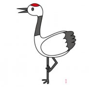 涂色丹顶鹤怎么画简单漂亮 丹顶鹤简笔画图片