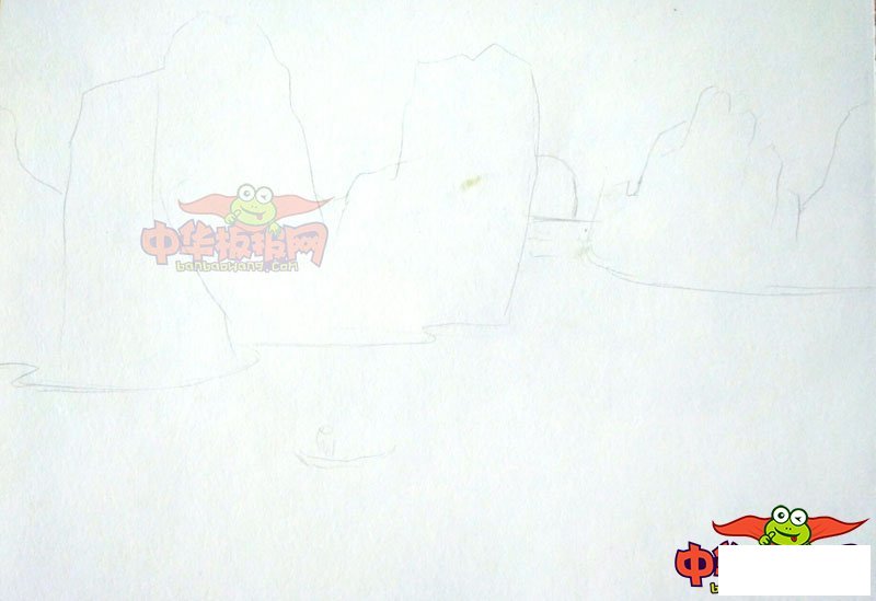 山水风景简笔画带颜色,怎么画山水简笔画