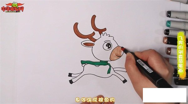 飞奔的驯鹿简笔画