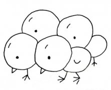 幼儿画简单小鸡的画法简笔画