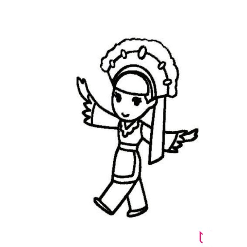 白族少女简笔画