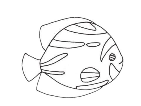 热带观赏鱼简笔画图片大全作品一