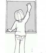 小学生教师节简笔画图片：老师的背影