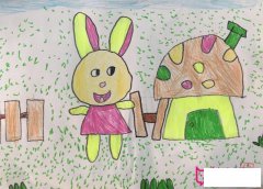 好看的获奖儿童画作品，小兔子的家