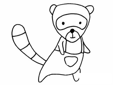 浣熊简笔画图片大全作品五