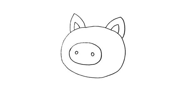 开心小猪简笔画