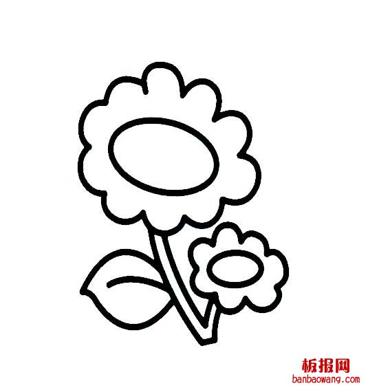 两朵小花简笔画法2