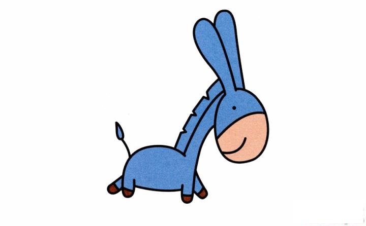 简笔画小毛驴的具体步骤图示