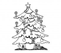 节日装饰的圣诞树简笔画图片