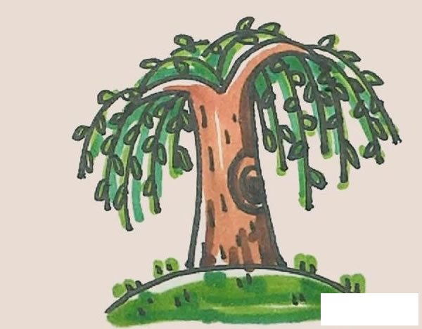 柳树简笔画图片